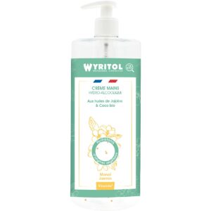 WYRITOL Crème hydro-alcoolique 500ml désinfectante et hydratante parfum Monoi Jasmin