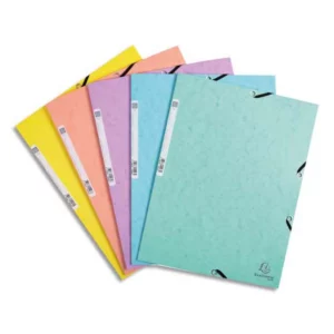 EXACOMPTA chemises à élastique carte lustrée 400g/m² Aquarel A4