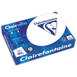 CLAIREFONTAINE ramette 500 feuilles papier blanc clairalfa 80gr format A5 1910