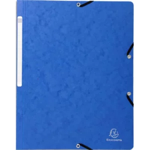 Exacompta chemise simple à élastique en carte lustrée 355gr Format 24x32 coloris bleu