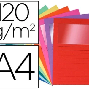 Chemise coin exacompta forever carte légère recyclée format a4 120g fenêtre coloris assortis lot 10 unités.