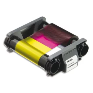 Ruban d'impression badgy 200 couleur evolis systeme rfid impress de 100 cartes perso et impres badges cartes.