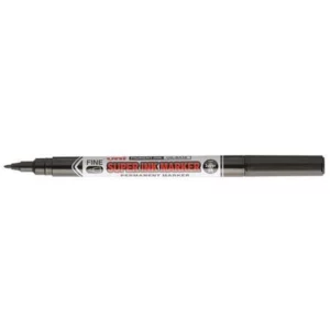 Marqueur permanent uniball super ink marker pointe fine couleur noir.