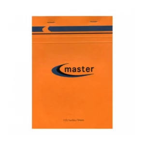 Bloc bureau master a5 148x210mm agrafe en-tete 100f 70gr 5x5 orange.