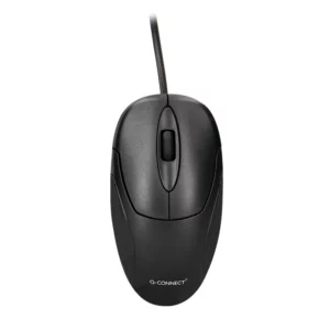 Souris filaire q-connect molette 2 boutons port usb adaptateur ps/2 coloris noir.