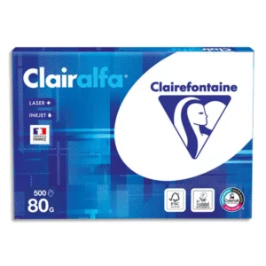 Papier clairefontaine clairalfa extra blanc a4 80g/m2 blancheur 170 opacité 93 rigidité 135 500 feuilles.