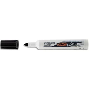 Marqueur bic velleda 1711 effaçable pointe ogive tracé 2mm corps plastique encre cétone noir.