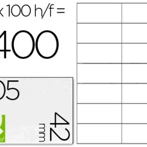 Étiquette adhésive q-connect 105x42mm coins droits imprimante jet d'encre laser copieur boîte 100 feuilles 1400 unités.