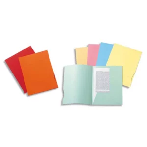 Chemises 2 rabats exacompta carte 210 g coloris bleu clair paquet 50.