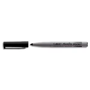 Marqueur bic permanent marking 1445 tracé 1mm encre base alcool inodore corps plastique multiusage coloris noir.
