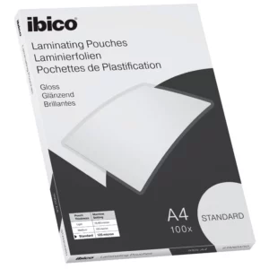 Pochette plastification ibico basics a4 125 microns coloris transparent boite 100 unites