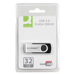 Clé usb q-connect 2.0 32gb vitesse lecture 18mb/s écriture 12mb/s capuchon rotatif.