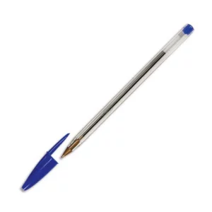 Stylo-bille bic cristal écriture moyenne 0.5mm encre classique bille indéformable capuchon couleur encre bleu