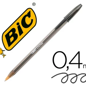 Stylo-bille bic cristal écriture moyenne 0.5mm encre classique bille indéformable capuchon couleur encre noir.