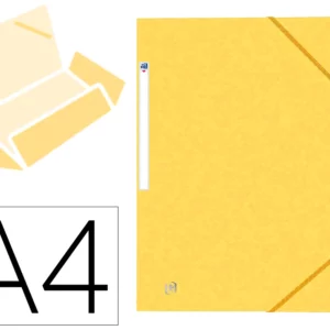 Chemise elastique 3 rabats oxford topfile+ a4 jaune.