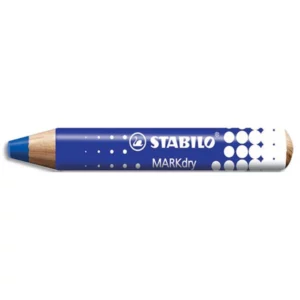 Crayon marqueur stabilo markdry pour ecrire sur de tableau blanc coloris bleu.