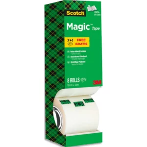 Ruban adhésif scotch magic 81019m mx33m tour 8 rouleaux dont1 gratuit