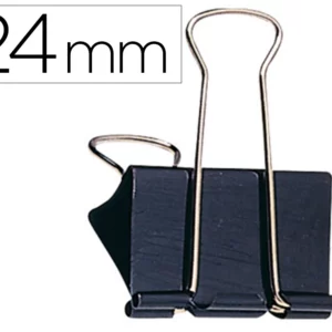 Pince q-connect double clip largeur 24mm coloris noir boite carton 10 unites.