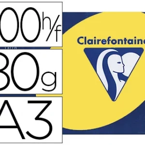 Papier couleur clairefontaine trophée multifonction a3 80g/m2 couleurs intenses jaune soleil paquet 500 feuilles.