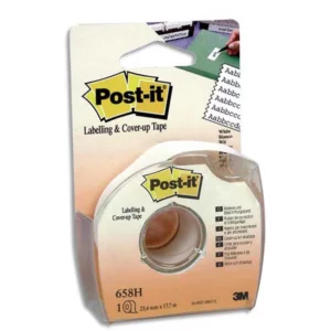 Bande correction post-it ruban masquage 6 lignes 25mm repositionnable dévidoir plastique jetable invisible photocopie.