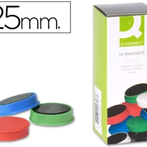 Aimant q-connect diamètre 25mm affichage signalisation toutes surfaces métalliques coloris assortis boîte 10 unités