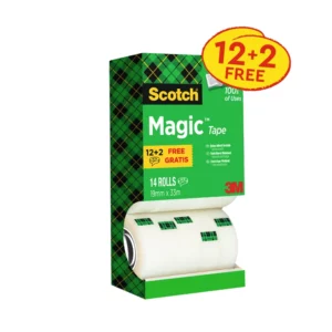 Ruban adhésif scotch magic 81019m mx33m tour 14 rouleaux dont 4 gratuits.