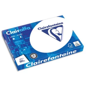 Papier clairefontaine clairalfa extra blanc a3 80g/m2 blancheur 170 opacité 93 rigidité 135 500 feuilles.