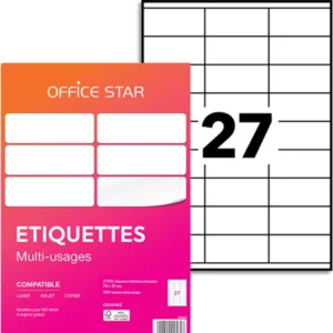 Étiquettes office star 70 x 31 mm multi-usage boîte de 2700.