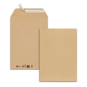 Pochettes kraft brun c5 90g adhesives 162x229mm pefc eco boite de 500 unites.