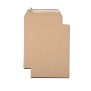 Pochettes kraft brun c4 90g adhesives 229x324mm pefc eco boite de 250 unites.
