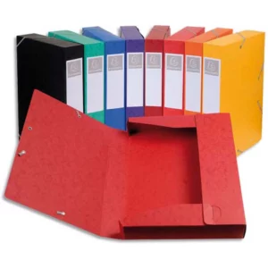 Boîte classement exacompta cartobox carte lustrée 7/10e a4+ 25x33cm dos 5cm livrée à plat coloris assortis lot 10 unités.