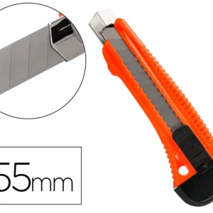 Cutter xd-38 q-connect large en plastique lame 18mm retractable interchangeable precoupee special emballage carton.